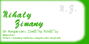 mihaly zimany business card